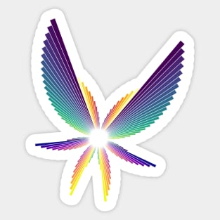 Aurora Angel Seraphim | Flying Six Wing Bar Chart White Sticker